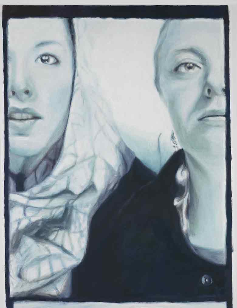 «Freundinnen», Öl auf Papier, 60 x 80 cm, 2012